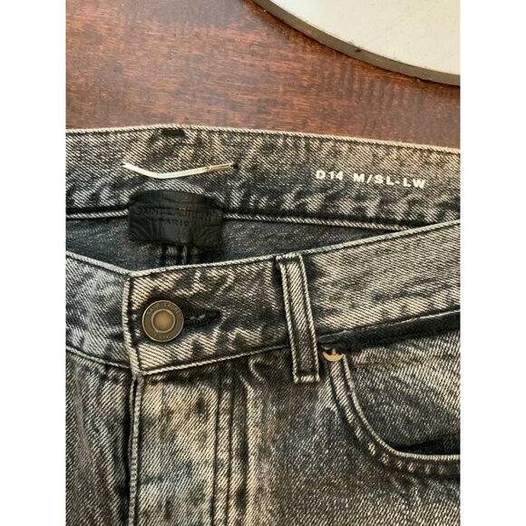 Saint Laurent Paris Black Acid Wash Denim D14 Straight Leg Jeans, Size 32 - Picture 4 of 8